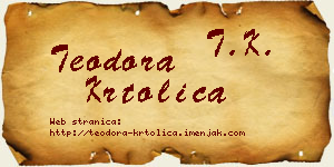 Teodora Krtolica vizit kartica